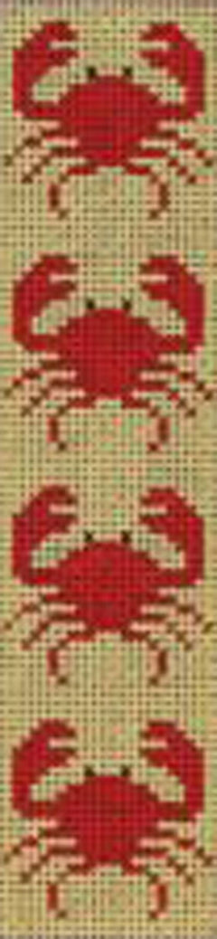 BKM207 Red Crabs on Yellow Bookmark/Key Fob
