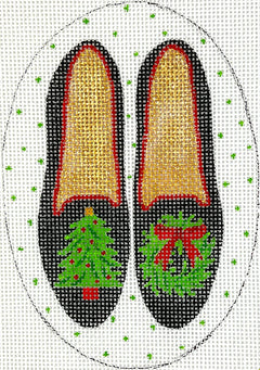 XM-181 Black Velvet Shoes With Tree & Wreath