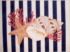 D0717 Shell and Starfish on Stripes