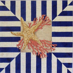 D0719 Starfish and Coral on Stripes