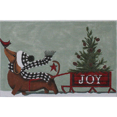 DS1114 Winter Plaid Dachshund
