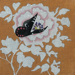 IN660 Butterfly on Sepia Floral