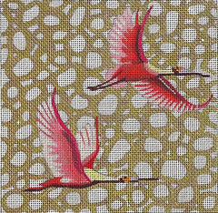 IN661 Spoonbills on Gold