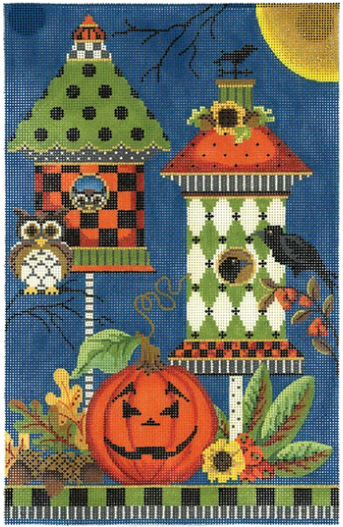 KBH20-18SG Halloween Crow House Stitch Guide