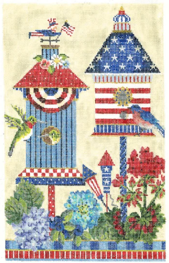 KBH22-18SG 4th of July American Birdhouse Stitch Guide