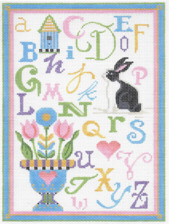 KCA35 ABC Spring Sampler - Linen Background
