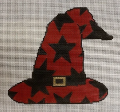 KCD1127 Stars on a Red Witch's Hat