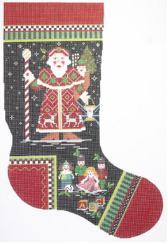 KCN162ST North Pole Santa and the Toys Stocking
