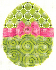 KEA37 Chartreuse Ribbon Egg