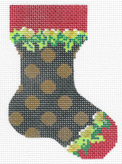KFA02 Forest and Honey Polka Dot Mini Sock - 14 Mesh