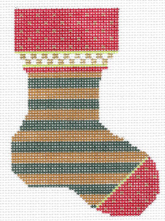 KFA04 Forest and Honey Striped Mini Sock - 14 Mesh