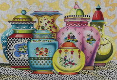 MC310 Vases on Leopard Tablecloth