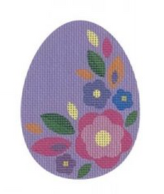 EE14 Floral Flat Easter Egg - Purple