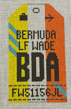 HN BDA Bermuda Retro Travel Tag
