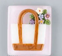 Beau Verre Tote Bag with Flowers Glass Needle Minder