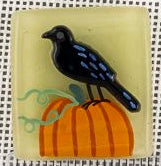 Beau Verre Pumpkin with Crow Needle Minder