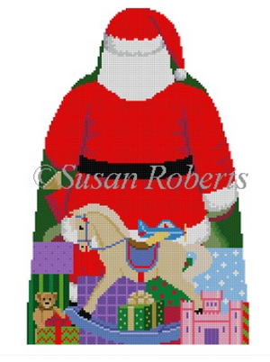 3391 Santa with Toy Bag Tree Topper