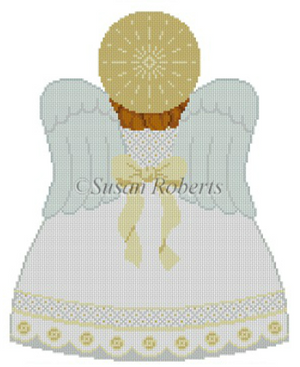 3397 Gold and White Angel Tree Topper