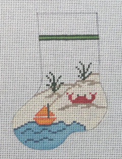 STK233 Crabby Christmas Mini Stocking