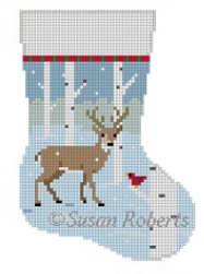 5459 Birch Tree and Deer Mini Stocking