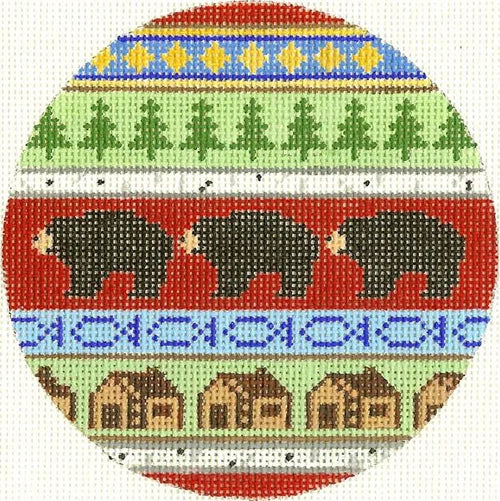 549 Bear and Cabins Ornament