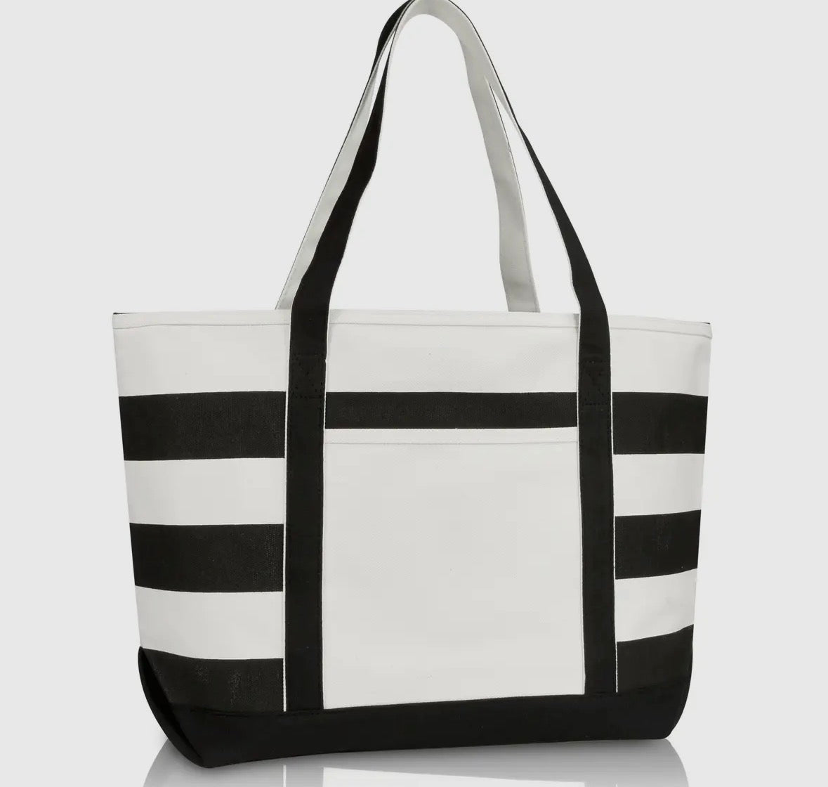 Navy Blue Stripe Tote Bag