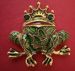 Ornate Green Frog Needle Minder