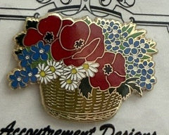 Christmas Floral Basket Needleminder