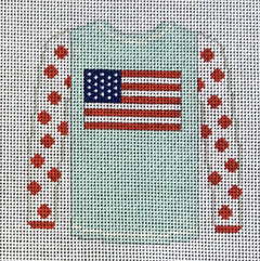 O209C Flag On Light Blue Sweater
