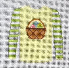 O208W Easter Basket On Yellow Sweater