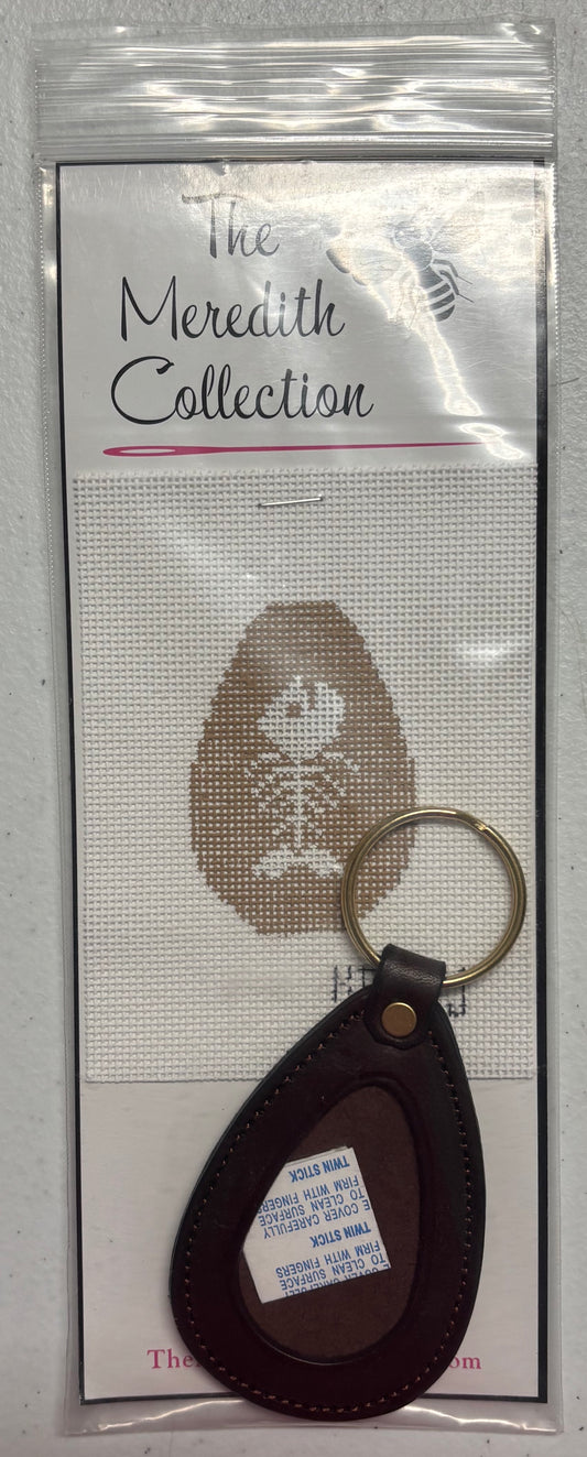 KO-3J Bone Fish on Khaki Key Fob
