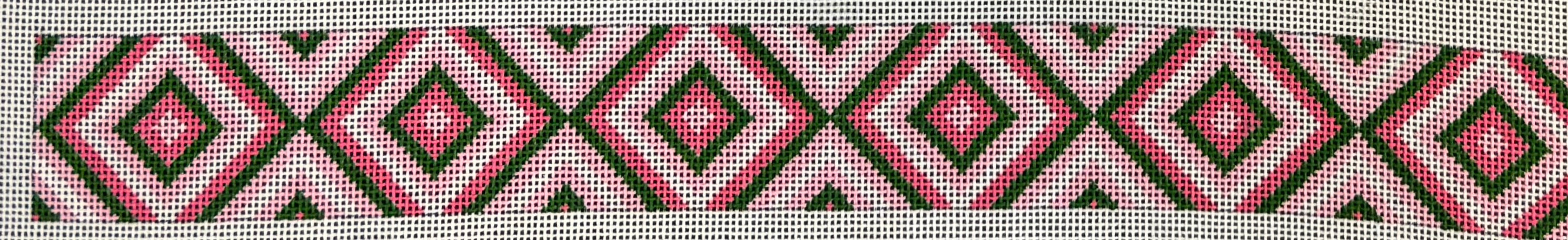 B557H Pink and Green Diamonds Belt