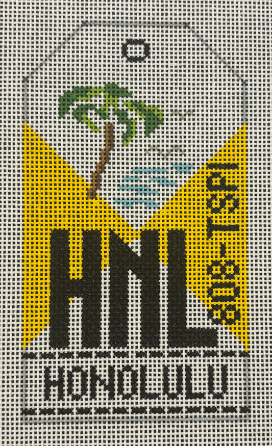 HN HNL Honolulu Retro Travel Tag