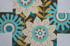 B-48 Aqua & Gold Floral Brick