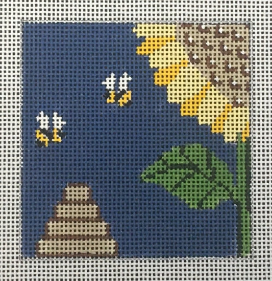 CTR206 Bees and Bee Skep Coaster