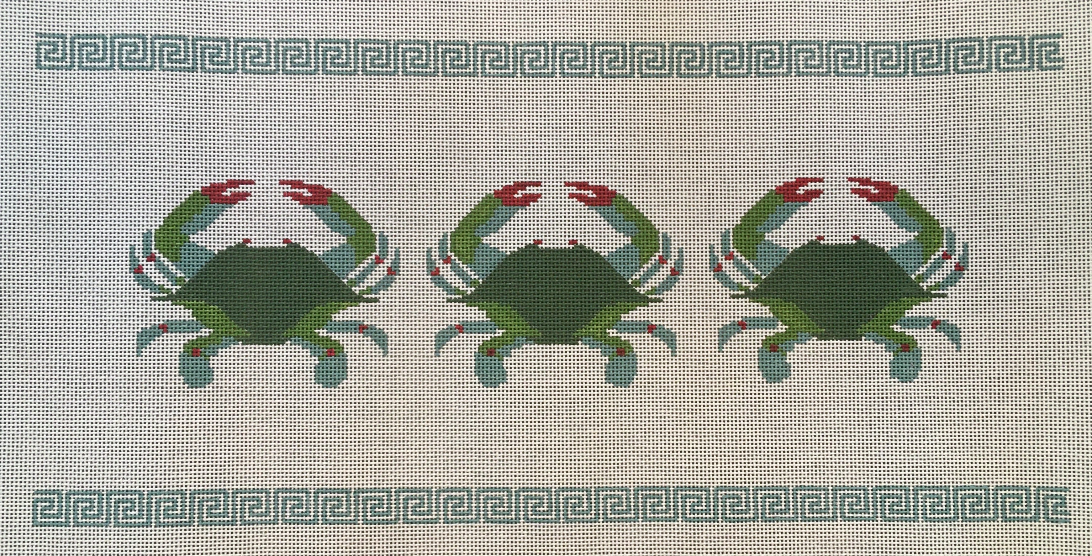 P109 Three Crabs with Greek Key Border