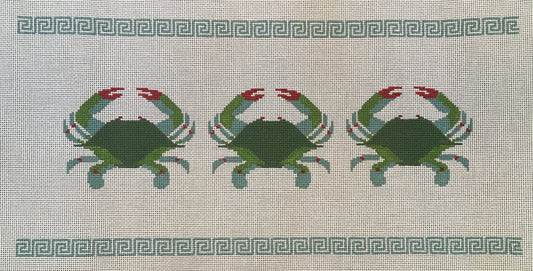 P109 Three Crabs with Greek Key Border