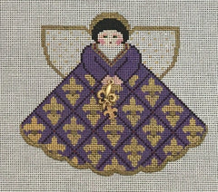 PP996HB Purple Fleur de Lis Angel