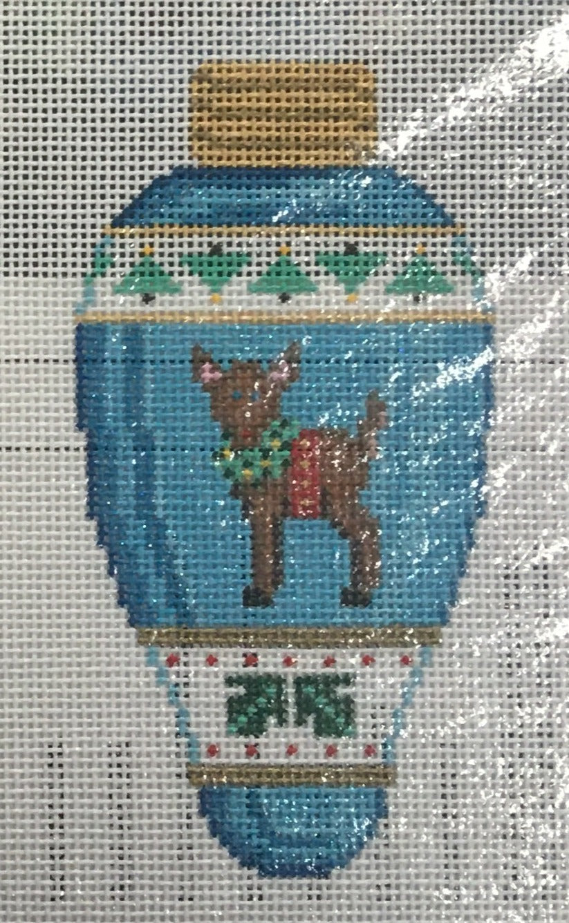 PP596AA Reindeer on Blue Lightbulb