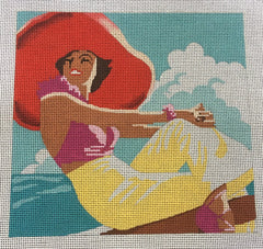 PE103 Lady in Red Hat
