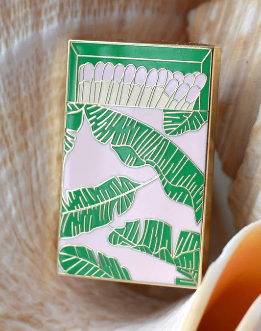 Pink and Green Match Box Needle Minder