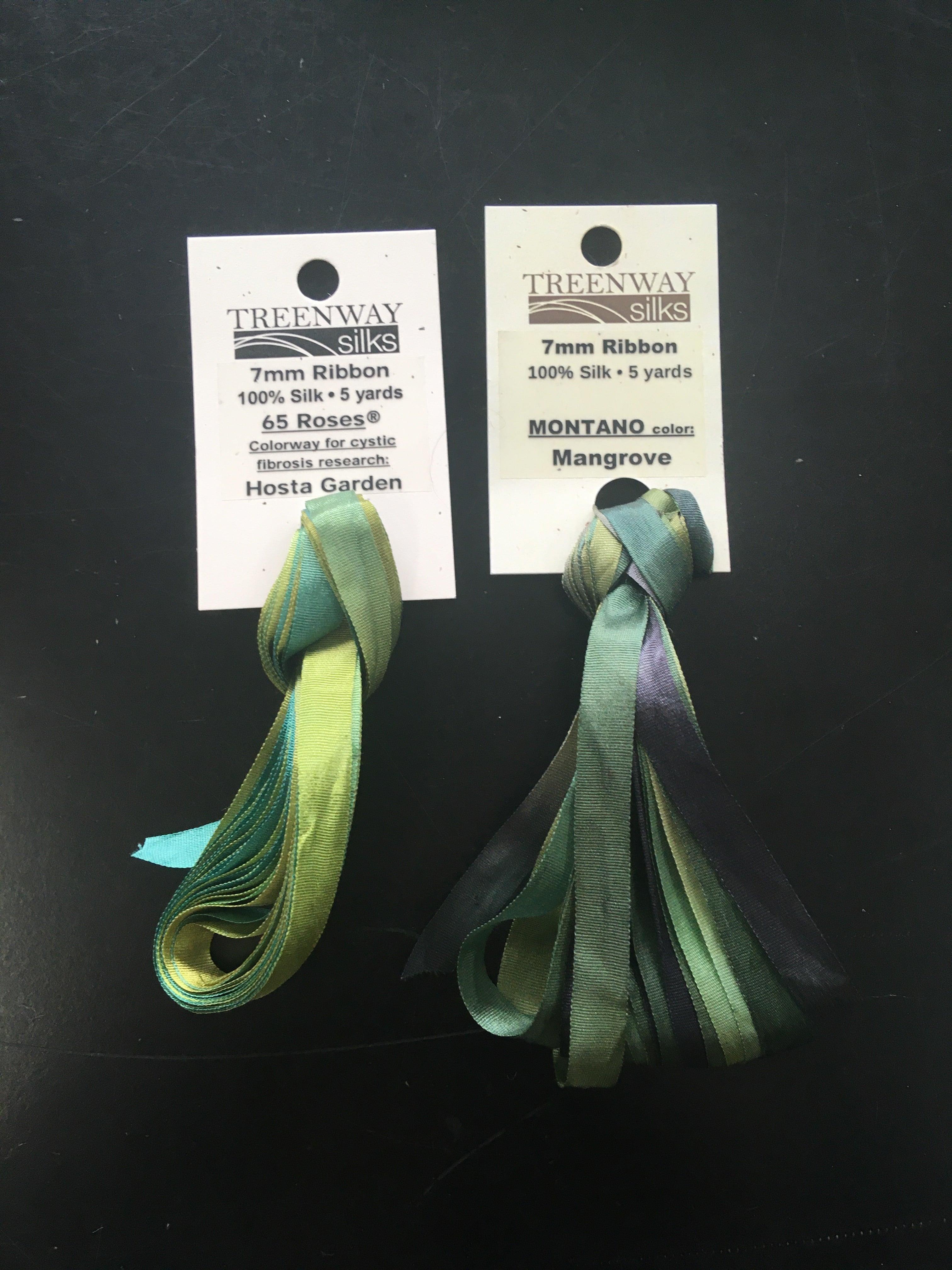 Treenway 7mm Ribbon - Greens #1 – The Enriched Stitch