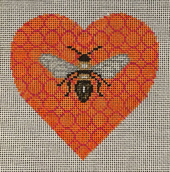 H-07 Bee on Orange Heart