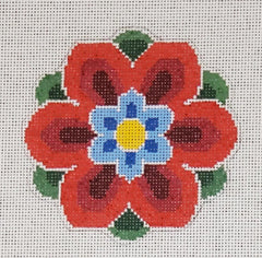 LL-IN-4A Geometric Flower Insert - Red and Blue on 13 Mesh