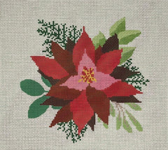LL-PW-16 Red Poinsettia on White Background