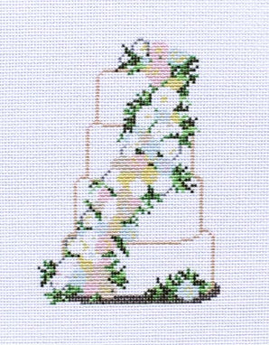 ND-106 Cream and Pastel Flowers Wedding Cake