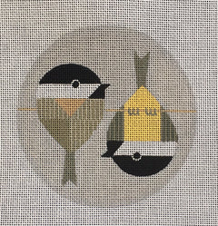SP-007 Chickadees Hanging on a Wire