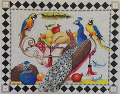 AN357 Peacocks and Parrots with Urn and Fruit