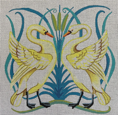 AN183 Art Nouveau Swans