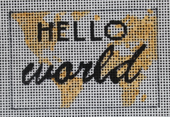 LT038 Hello World Luggage Tag